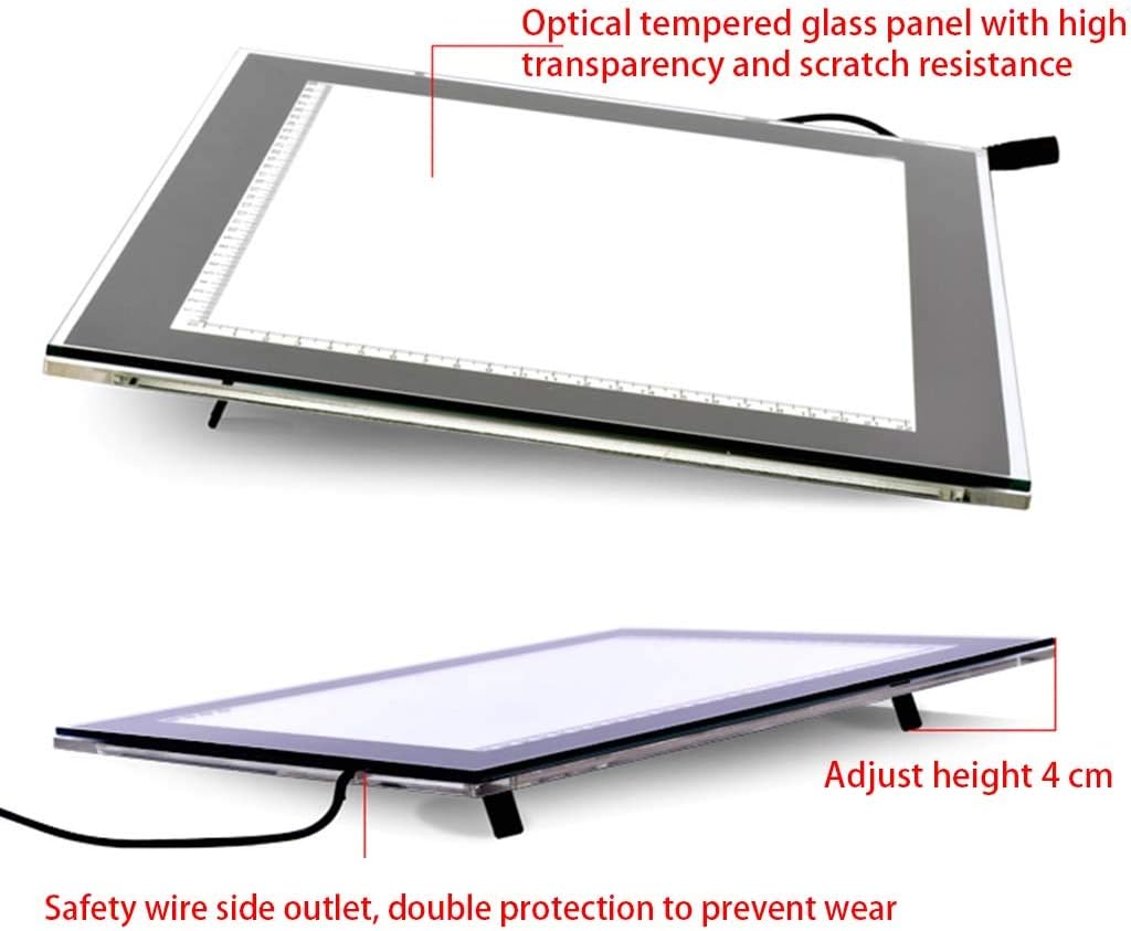 Light Box A4 Ultra-Thin Portable Led Tracer Dimmable Eye Led Artcraft Tracing Light Pad with Ruler Lightbox Drawing Artist Light Table Diamond Painting Sketch Ct,