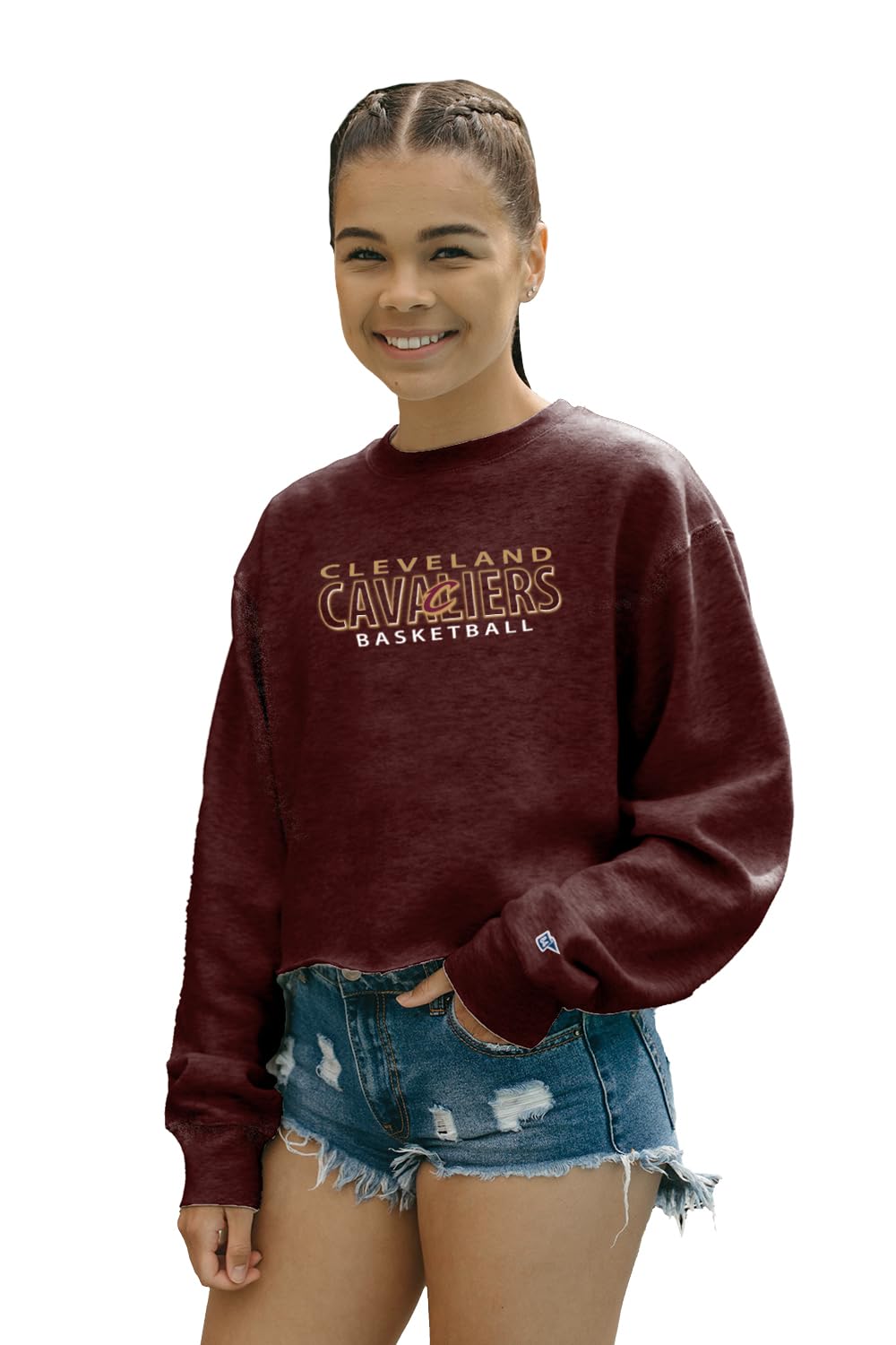 Blue 84 Women's NBA Officially Licensed Cropped Crewneck Sweatshirt Team Color