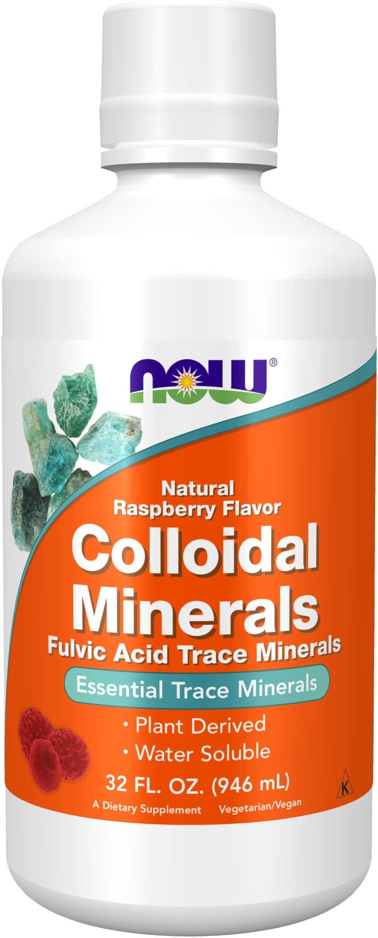 Supplements, Colloidal Minerals Liquid, Plant Derived, Essential Trace Minerals, Raspberry, 32-Ounce