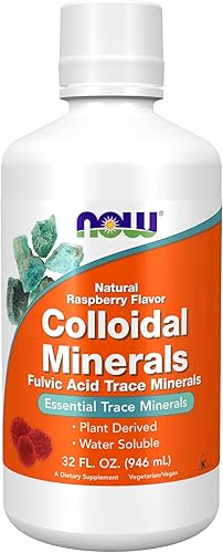 NOW Supplements, Colloidal Minerals Líquido, derivado de plantas, minerales traza esenciales, frambuesa, 32 onzas