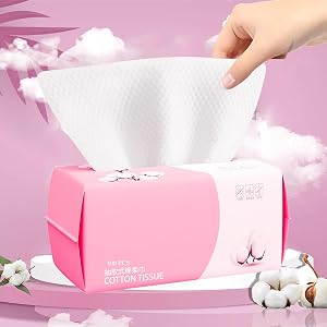 Disposable Face Towel 100 Count for Washing Soft Cotton Dry Wipes Facial Cloths Towelettes for Washing and Drying