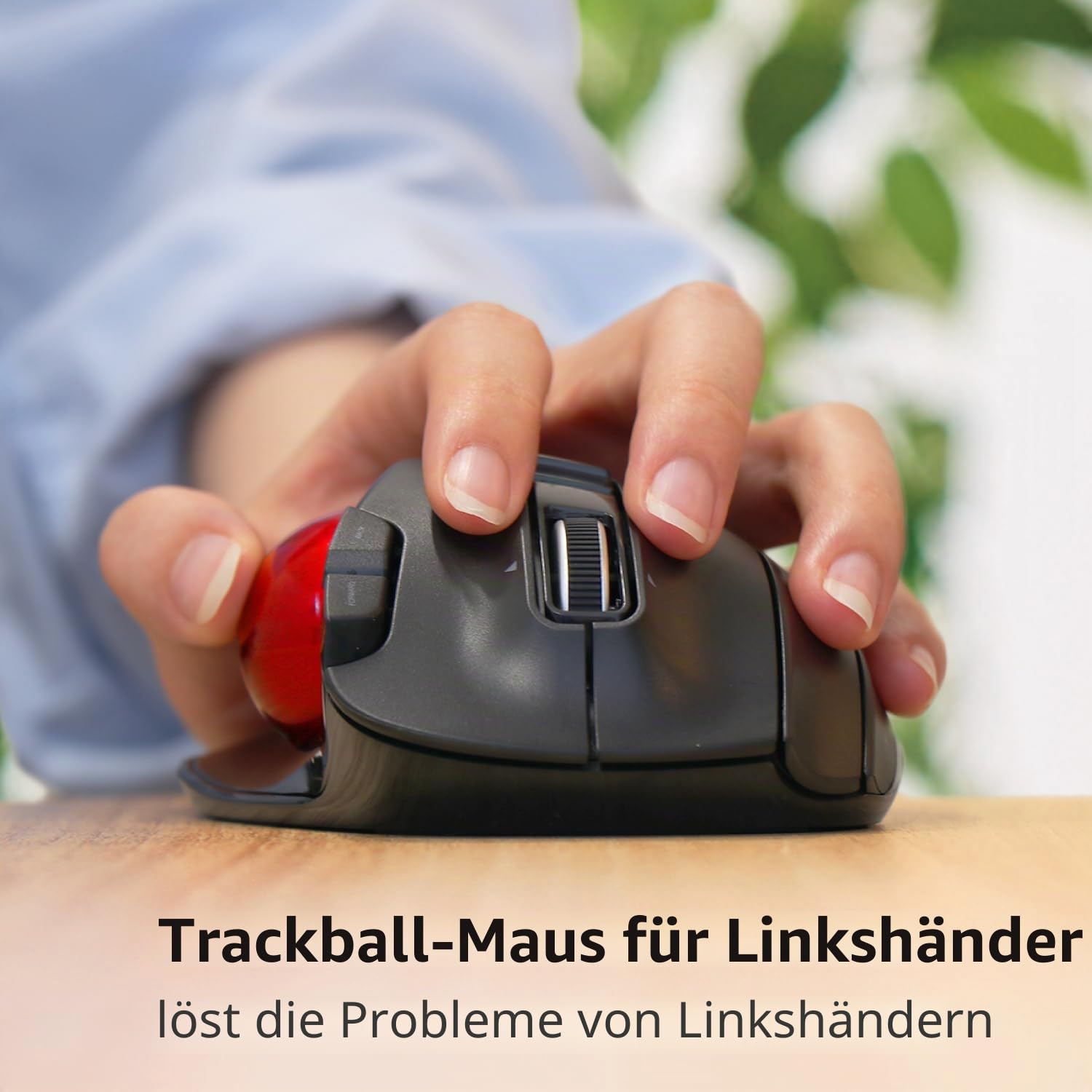ELECOM EX-G Trackball Maus, Linkshänder, 2.4GHz Drahtlos, Daumensteuerung, 6-Tasten-Funktion, Neigungsrolle, Ergonomisch, Für PC/Laptop, Kompatibel mit Windows 11/MacOS, Modell M-XT4DRBK-G