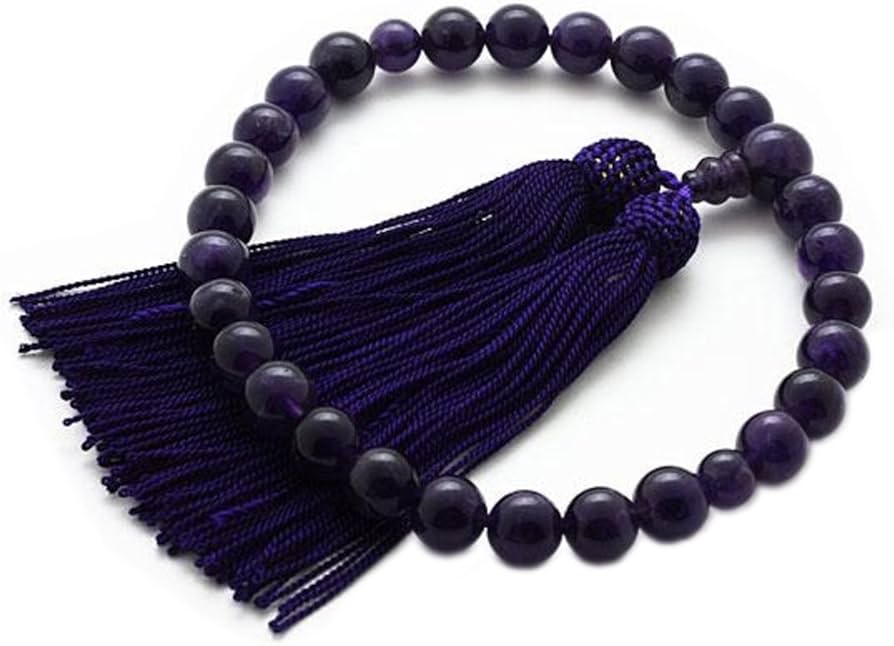 数珠　紫水晶　法要　葬儀 Amazon｜葬儀 法事 念珠 高級紫水晶（アメジスト）10ミリ玉 御守数珠