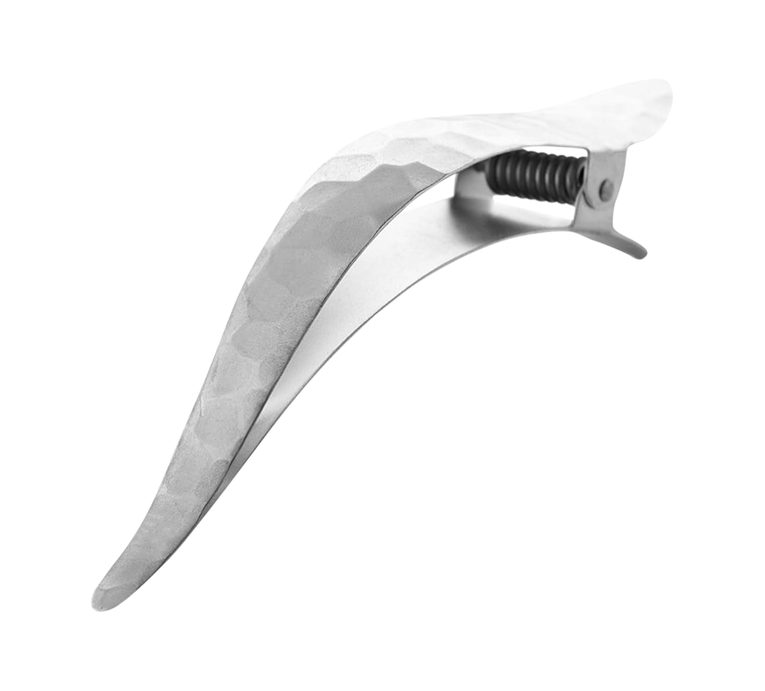 Ficcare Maximas Hair Clip in Hammered Matte Silver Medium