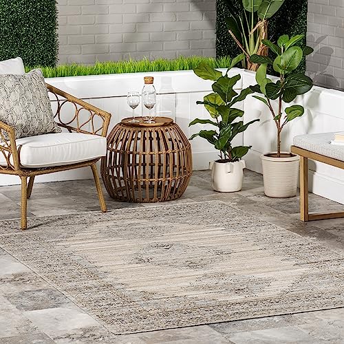 nuLOOM Deena Vintage Machine Washable Indoor/Outdoor Area Rug, 5x8, Beige -  ECAT04A-508