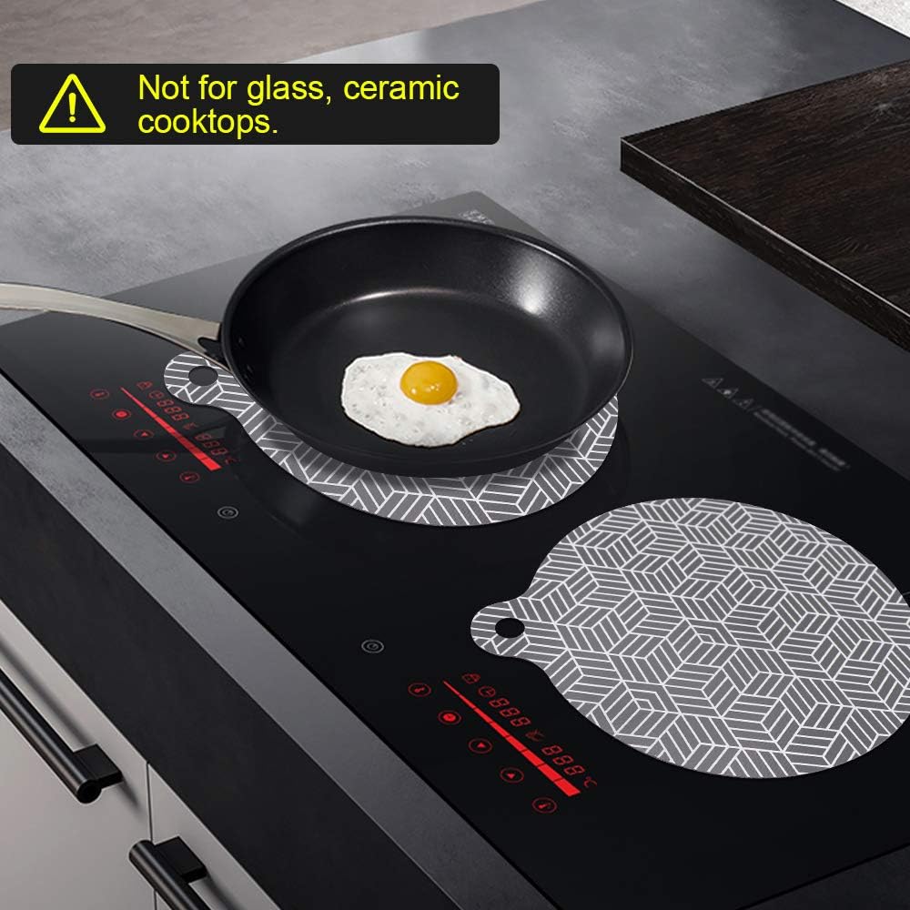 Sungrace Induction Cooktops Mat for Magnetic Stove Cook Top, Silicone Non slip Pads Cook Tops Scratch Protector for Cooktop (8.7", 2 PACK)