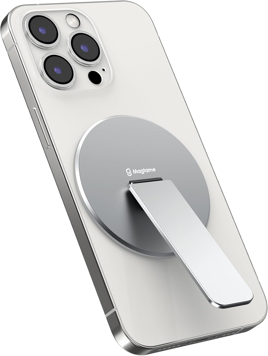 Magtame Magnetic Phone Stand Grip for Magsafe, Utral-Thin Snap-on Phone Kickstand, Holder & Grip, Foldable & Adjustable for Hands-Free Viewing | Compatible with Phone 16 15 14 13 12 Pro,Silver - Image 9