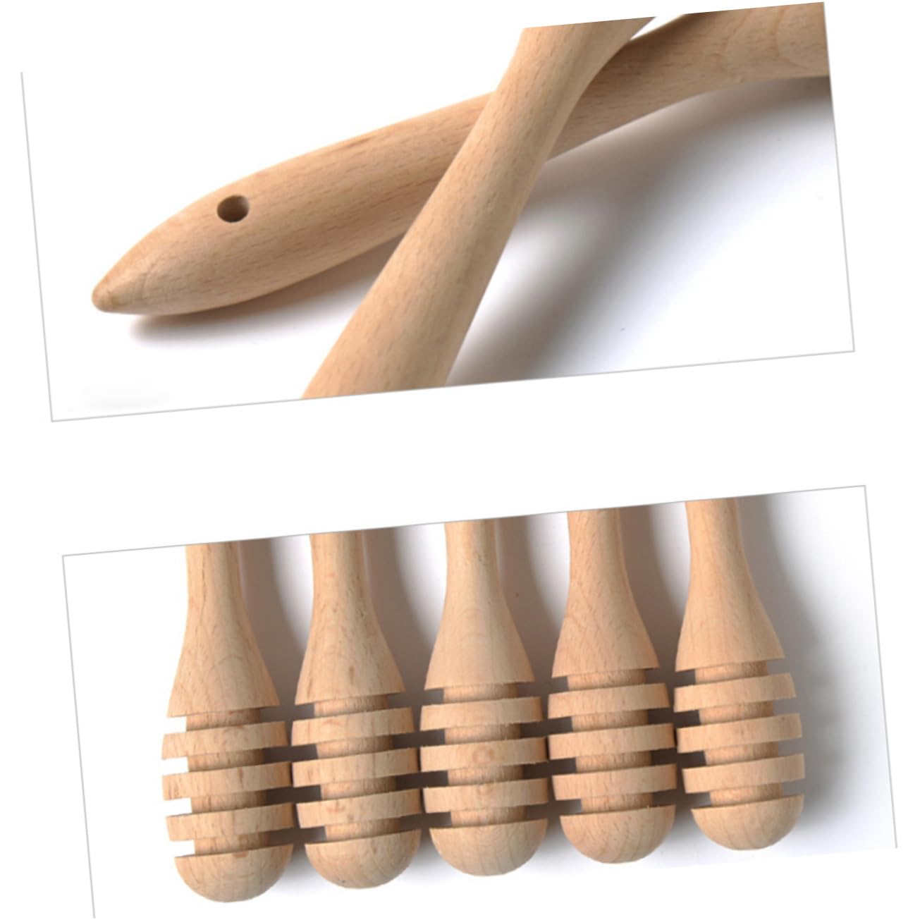 Garneck Wooden Honey Stirring Rod Honey Muddler Wooden Honey Dippers Honey Dipper Sticks Honey Jar Sticks re-usable