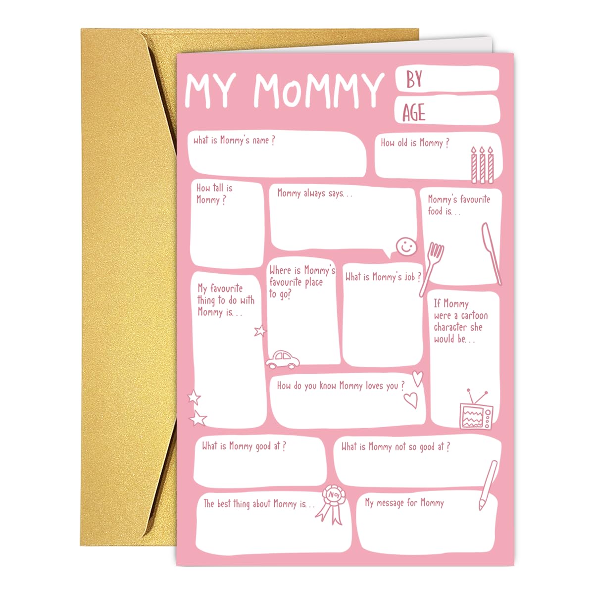 Lovely Mom Birthday Card Thanks Cards from Son Daughter Kids, Cute Diy Mother's Day Card for Mom Mommy Stepmom Grandma, Unique Mothers Day Gift for