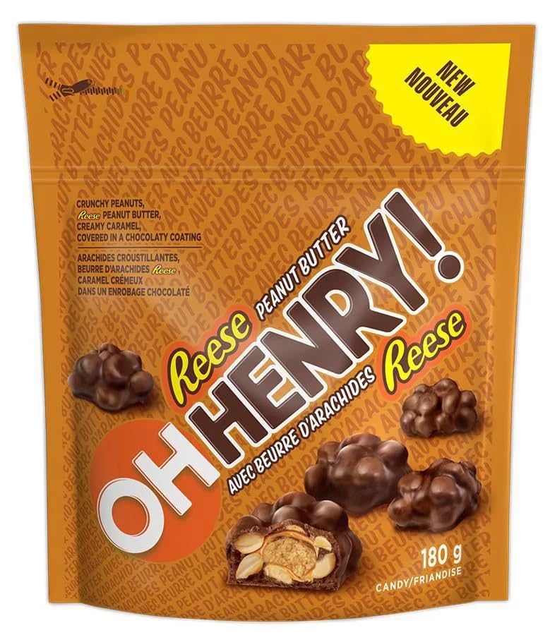OH Henry! Piezas de tamaño bocado con mantequilla de maní Reese, 180 g6.3 oz (enviado desde Canadá)