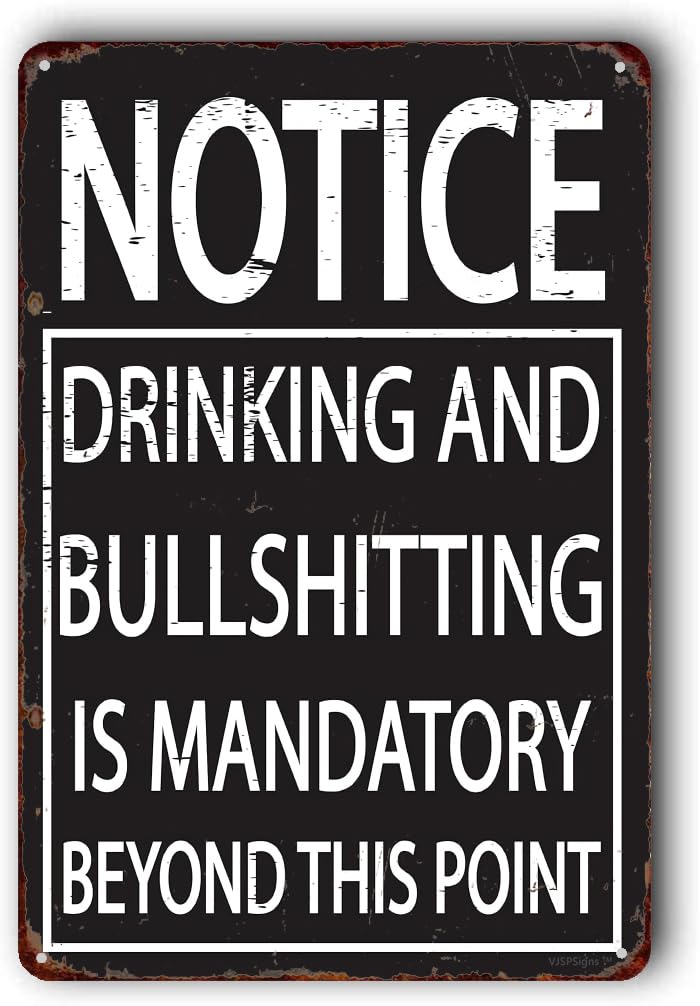 peiyeety Funny Man Cave Bar Decor Signs,Funny Sarcastic Wall Decor,Garage Man Cave Game Room Home Bar Sign 8"X12" Metal Aluminum Sign