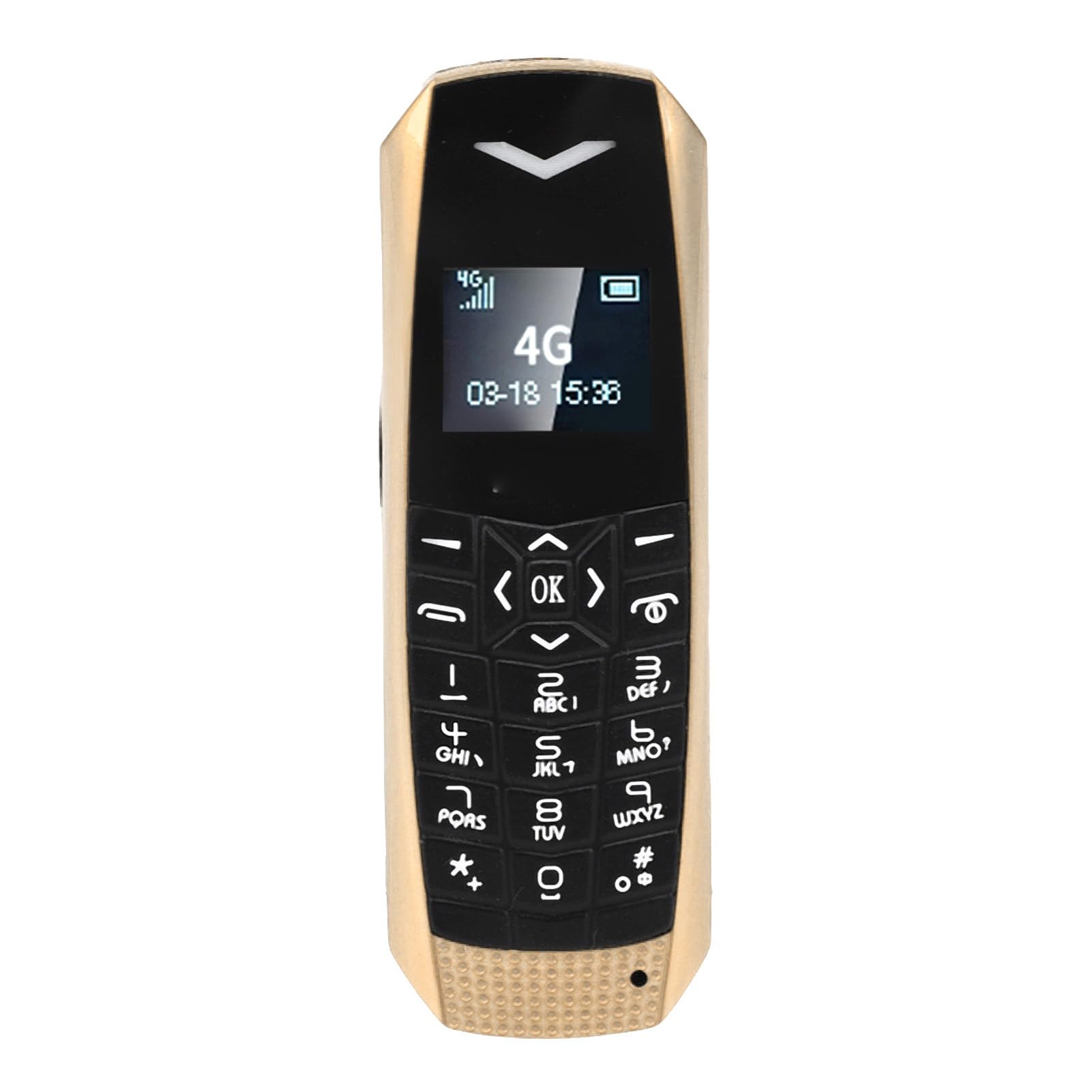 Telefono Cellulare per Anziani Sbloccato 4G LTE Compatto per Chiamate Agli Anziani Messaggi SOS Emergenza per Viaggi di Lavoro (70 X 23 X 12 mm) (GOLD)