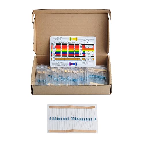 Geekstory 600PCS 14W 30 Valores 1% PelĂcula de Metal de PrecisiĂłn Resistencia ElectrĂłnica Kit Surtido Set 10ohm-1Mohm Geekstory 600PCS 14W 30 Valores 1% PelĂcula de Metal de PrecisiĂłn Resistencia ElectrĂłnica Kit Surtido Set 10ohm-1Mohm