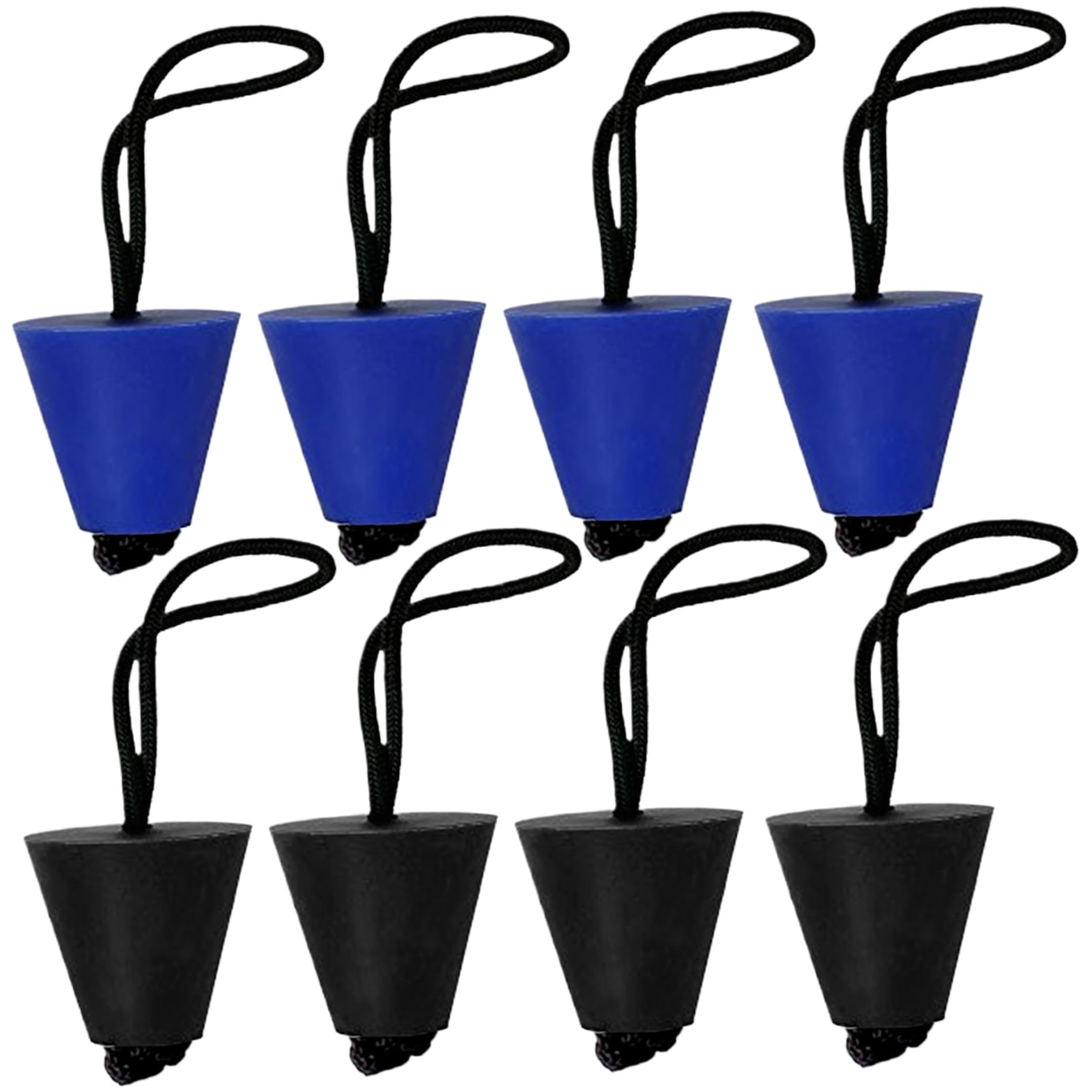 Plug Kayak 4pcs Tappo di svuotamento di Kayak universali Tappi di scupper Silicone con scupper di Sostituzione della Corda a Traino per Canoa gommone Nero