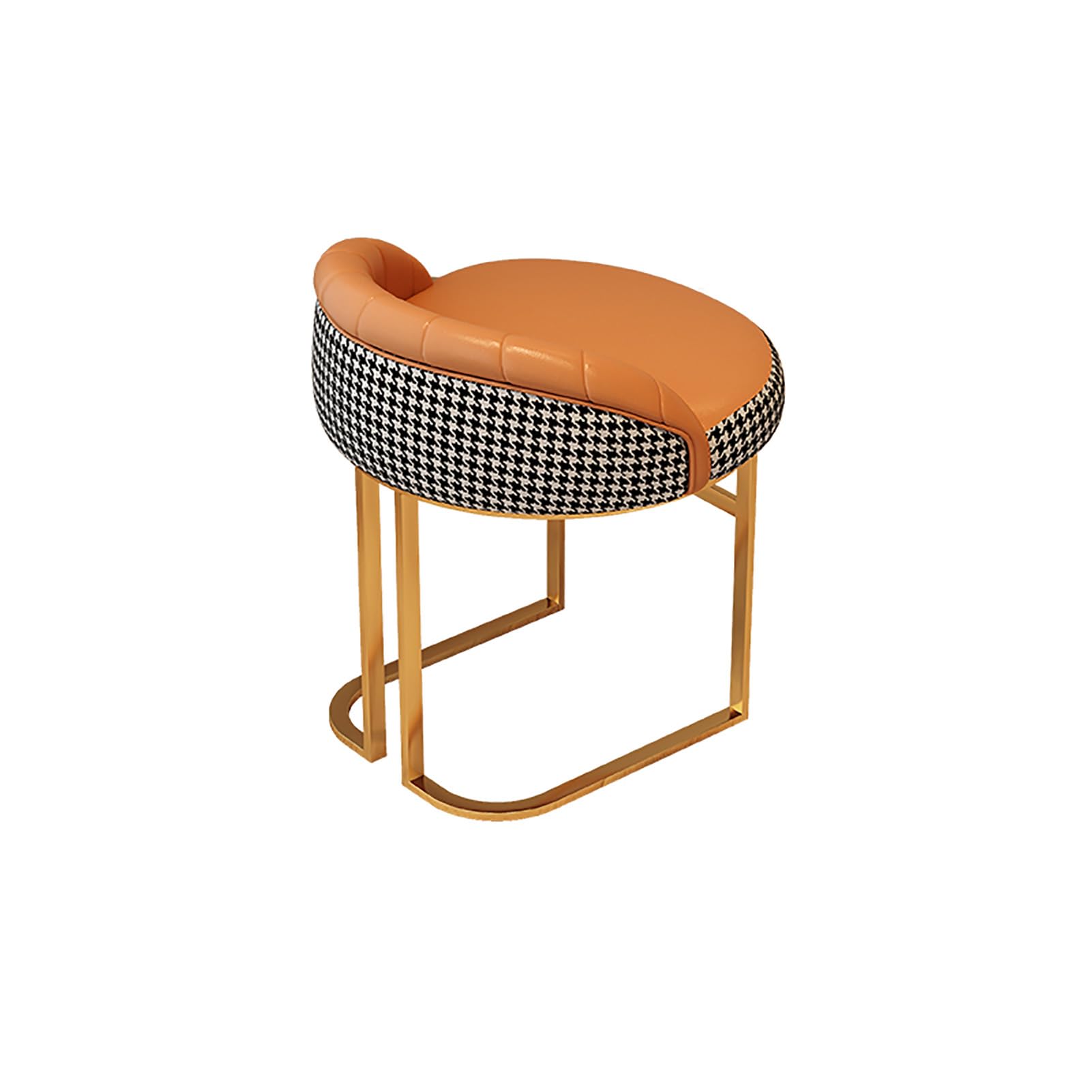 Taburete tapizado cómodo y estable con estructura metálica para mesa de maquillaje