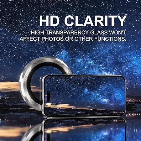 Image of for iPhone 16 Pro /16 Pro Max Camera Lens Protector Original Individual Lens Screen Protector | 9H Hardness, Scratch-Resistant, Case Friendly (Titanium Grey)