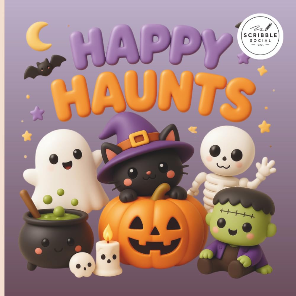 Happy Haunts: A Spooky-Cute Coloring Book with Bold, Easy Designs for Relaxation and Fun