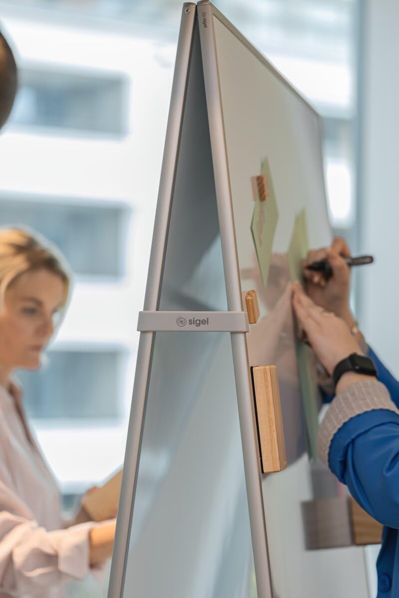 SIGEL Meet up Whiteboard mobil 90x180 cm magnetisch silber