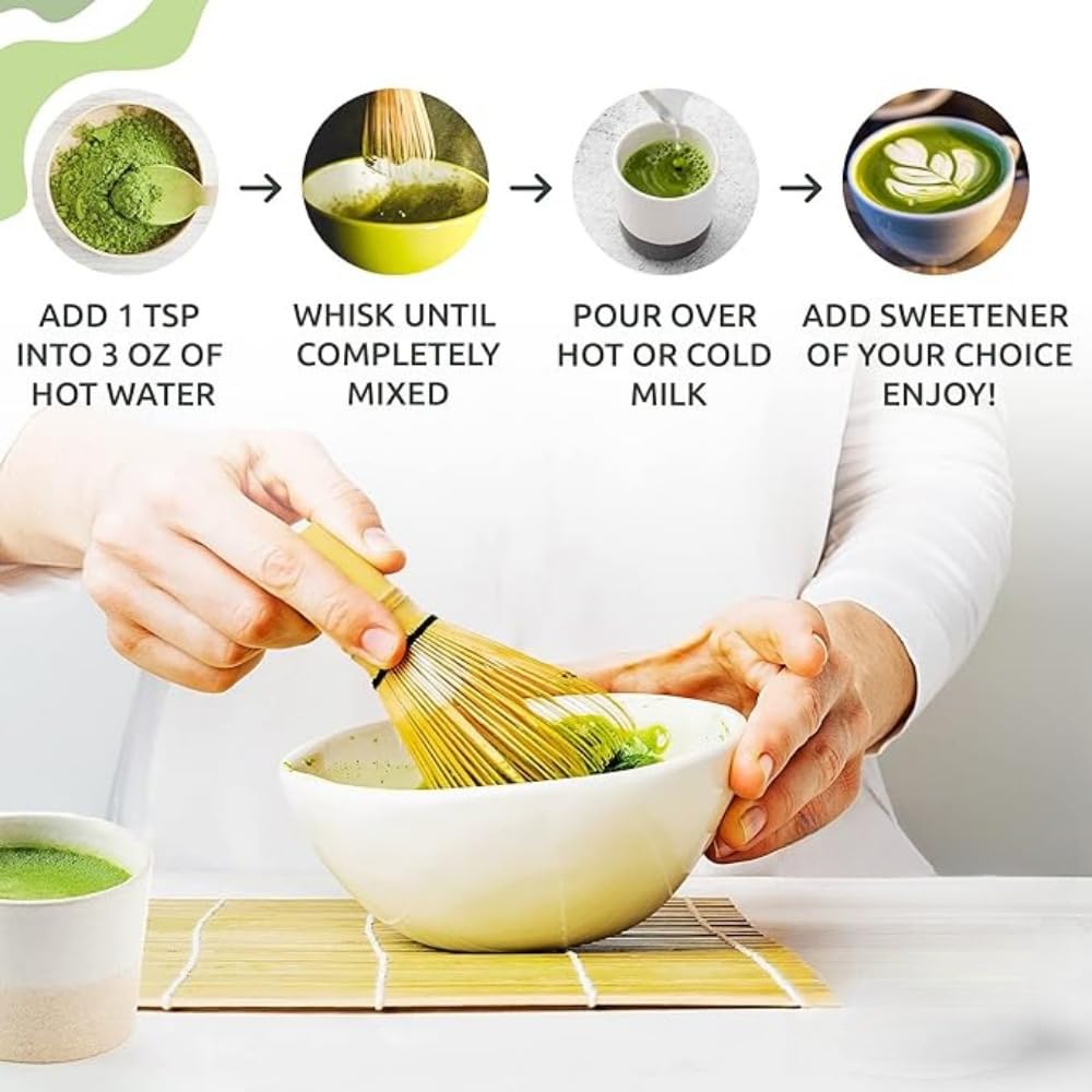 Premium Culinary Grade USDA-Certified Organic Matcha 100 Pure Green Tea Powder Perfect for Lattes Smoothies Desserts and Baking — view 4
