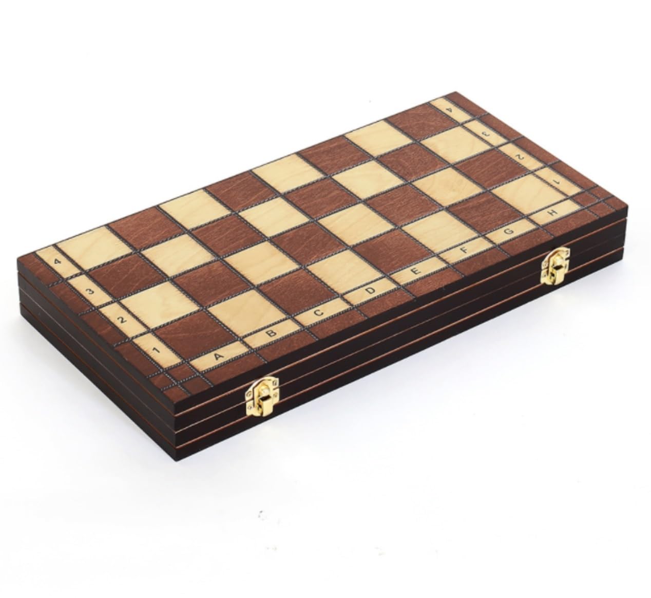 Juego Ajedrez Ajedrez De Madera Plegable, Juego Hecho A Mano, Piezas Maciza, Tablero, Mesa Regalo, Almacenamiento Portátil para Estrategia Familia(29 * 29cm)