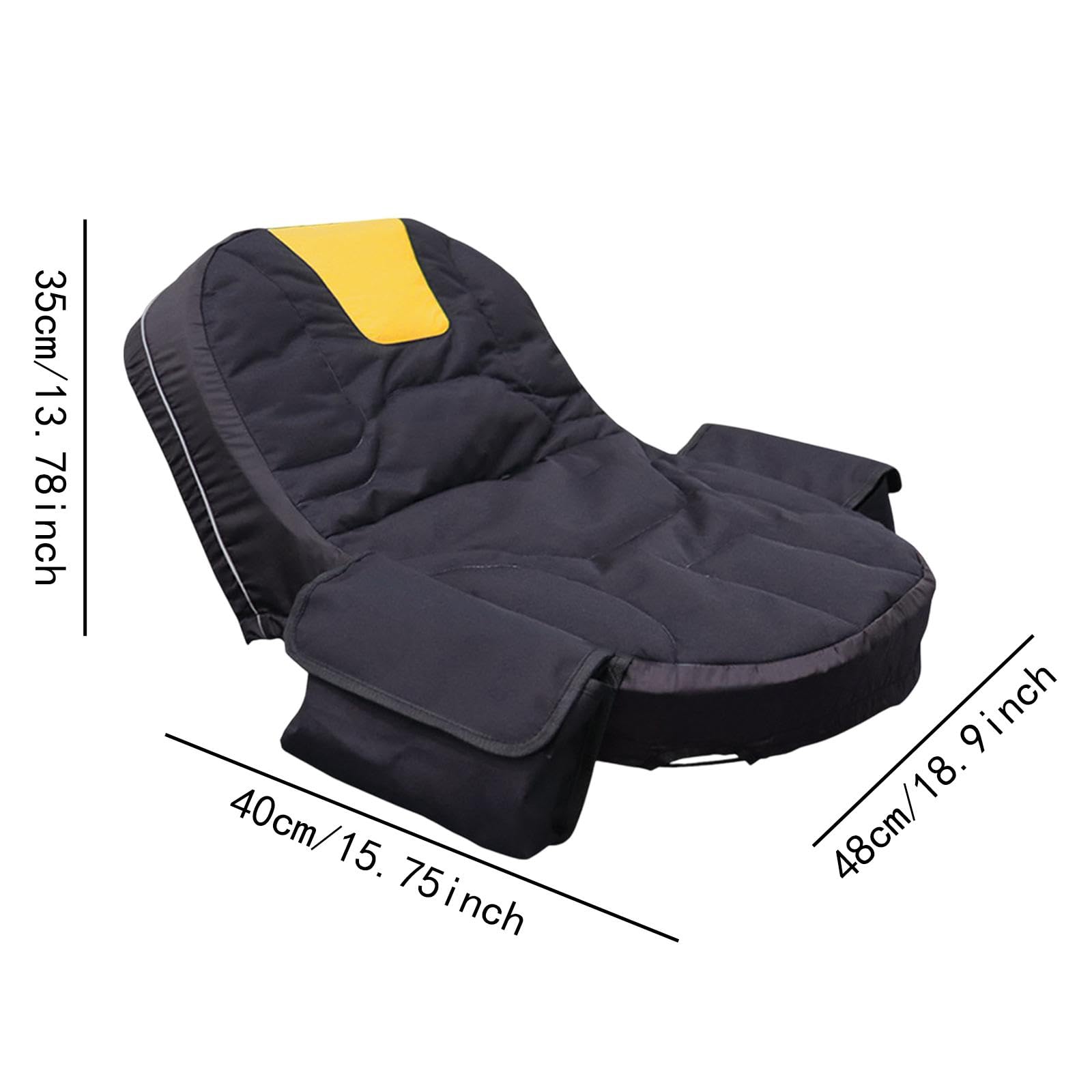 Whtkoph Lawn Mower Seat Cover Tractor Seat Cover Comfortable Oxford Cloth Seat Protector, Black Yellow