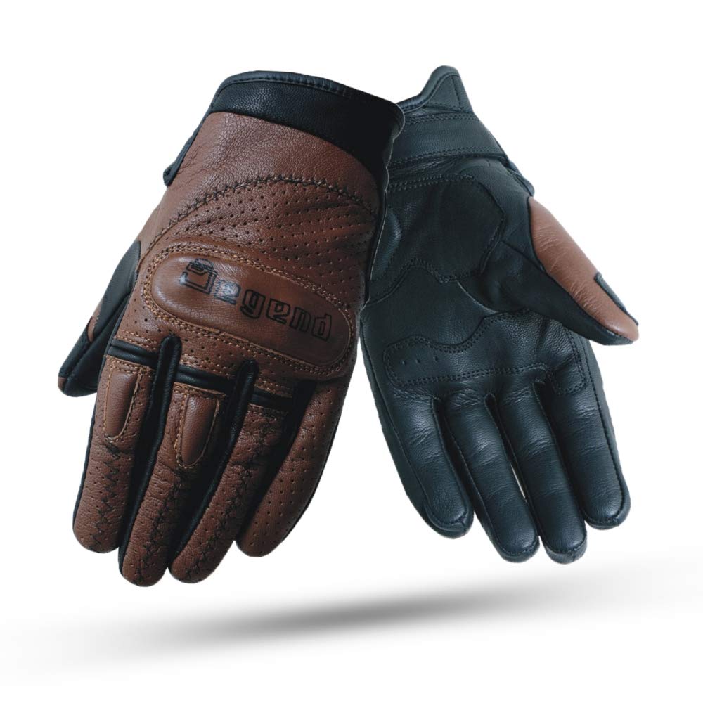 DAYTONA | Guanti Moto Uomo Estivi - Guanti di Pelle Vintage con Protezioni per Nocche, Dita e Palmo - Accessori Moto - Guanti da Moto - Taglie (XS-XXL)