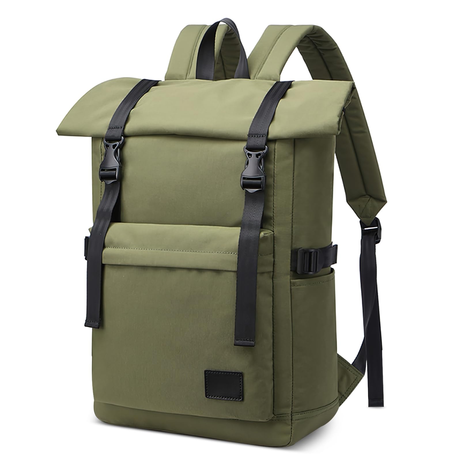 DORRISO Mochilas Hombre Viaje Mochilas Laptop para 15.6 Pulgada Portatil con Cinghia Posteriore para Trabajo Acampar Deporte Senderismo Impermeable Poliéster Grandes Hombre Backpack Verde