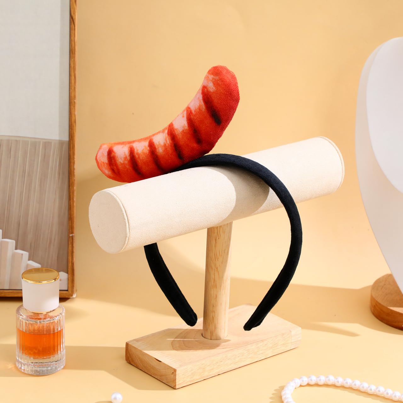 CALLARON Bandeau de hot-dog Mini Cheveux Alimentaires Mignon Lave Visage Chapeaux Femmes Serre-tête Chapeaux Filles Coiffe pour Carnaval Fête Accessoires de Costume