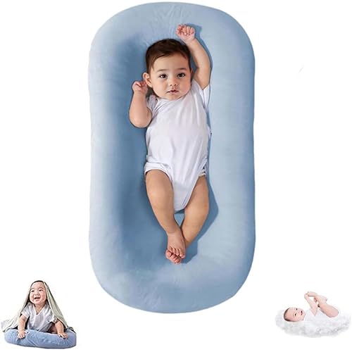 Baby Lounger Bionic Organic Lounger Soft Breathable Baby Lounger for Newborn Infant Babies 0-18 Months (Blue, OneSize)