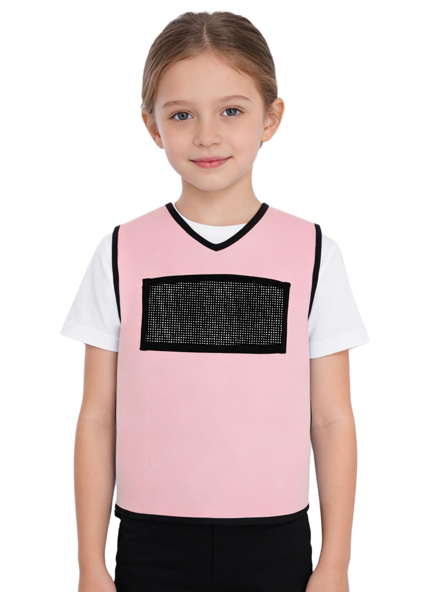 TSSOE Kids Special Needs Boys Girls Weighted Vest Deep Pressure Comfort Adjustable Sensory Compression Color Block Vest Pink 3-4 Years