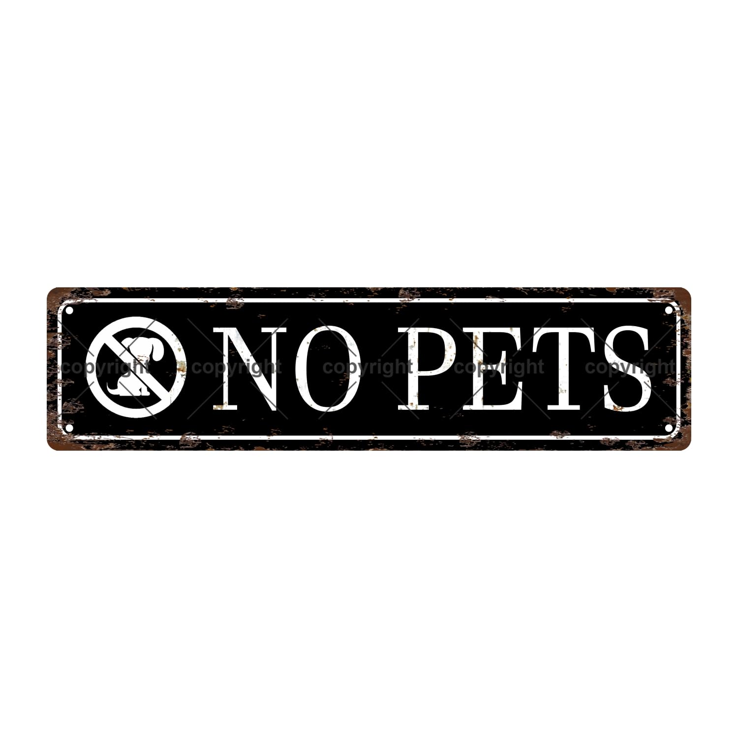 No Pets Warning Vintage Metal Tin Street Sign Bar Cafe Garage Cave Home Room Wall Bathroom Farmhouse Garden Porch Patio Decor,4x16 Inch