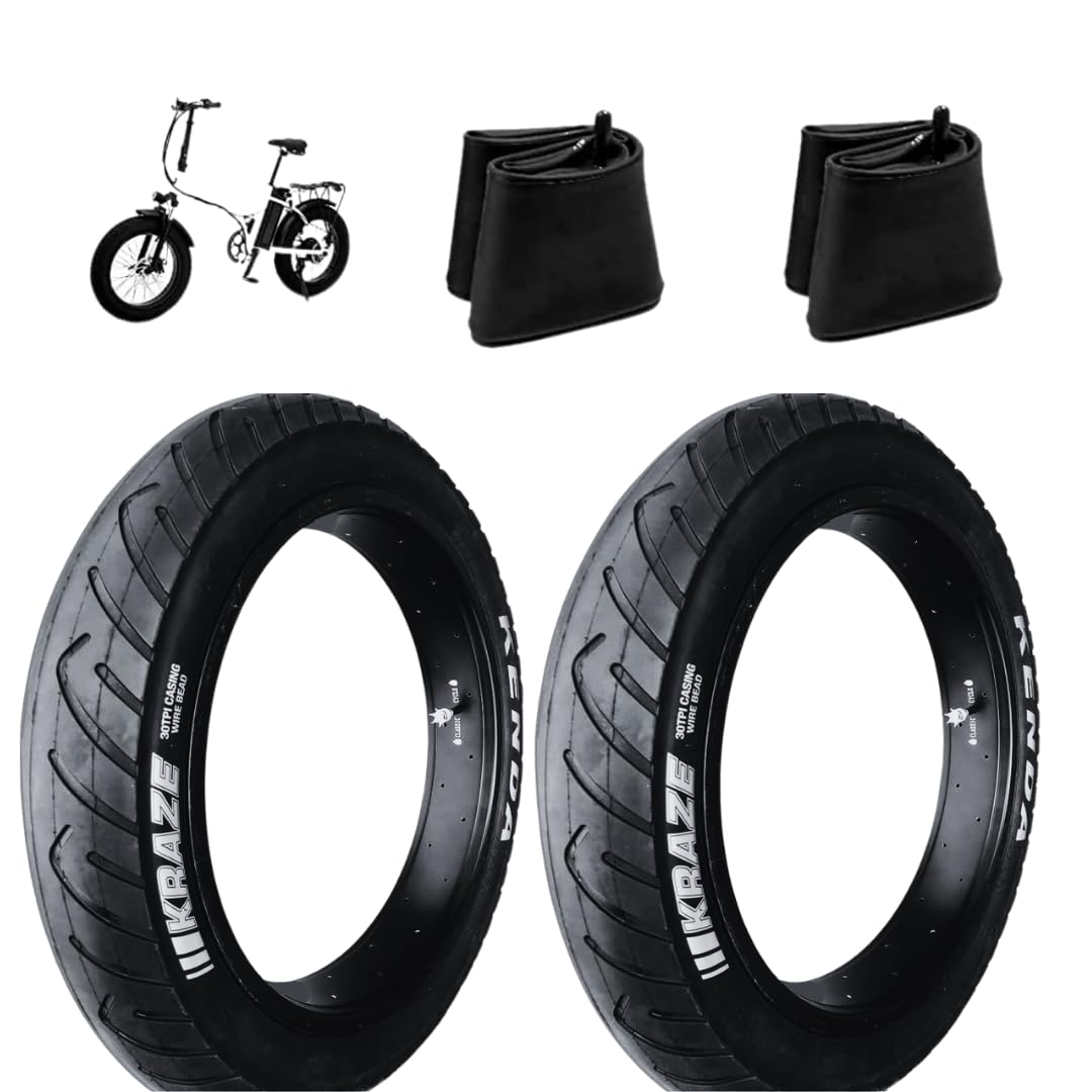 2 Copertoni 20 X 4.0 1/4 (97-406) + Camere D'Aria Coppia Pneumatici Kenda  Slick Fat Bike E-BIKE RUOTE FAT 20� : Amazon.it: Sport e tempo libero