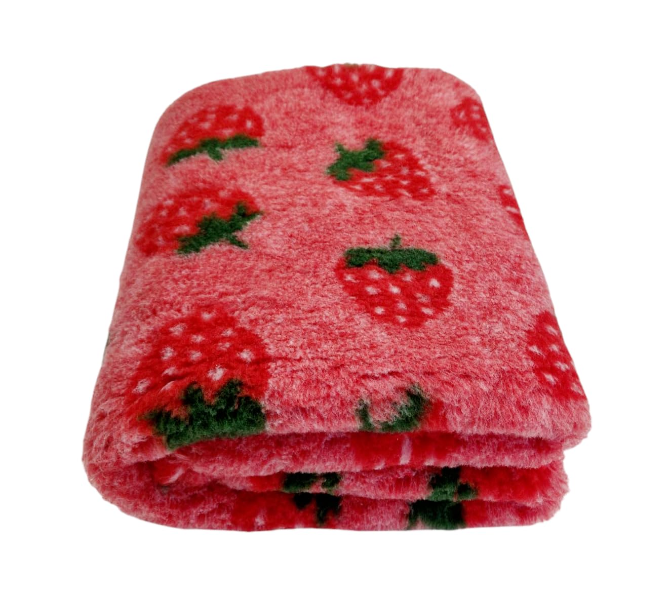 WOOF AND PUP | Non Slip Vet Bedding | Strawberry Pattern | Machine Washable | UK Manufactured | Non-slip | Dog Bed | Whelping | Vet Bed | Strawberries (Pink, 75cm x 500cm)