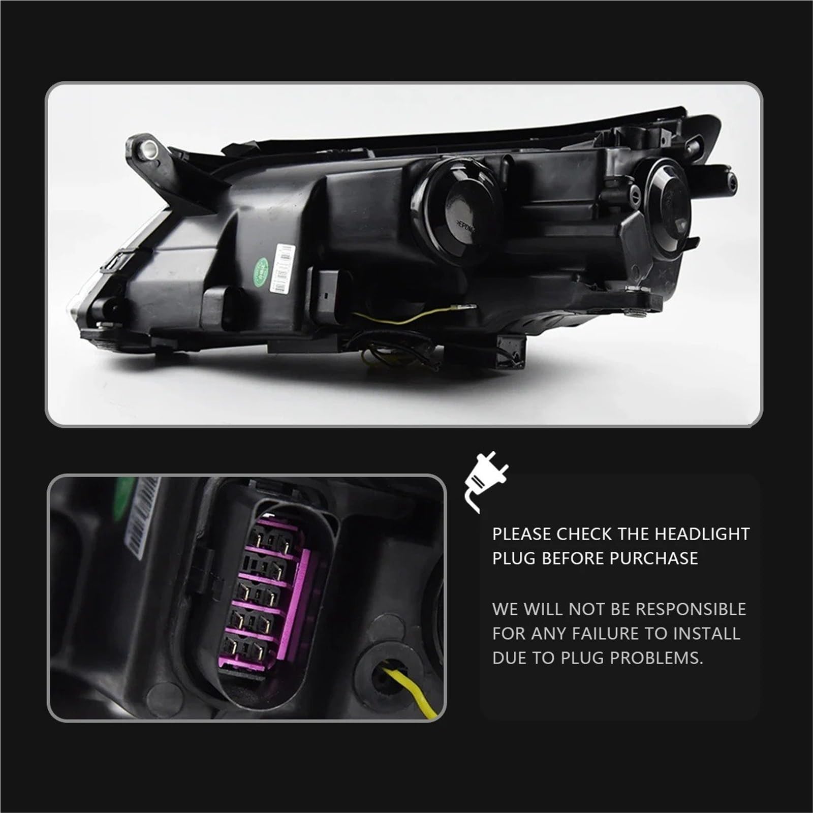 Fari Anteriori per VW Tiguan 2007-2012, proiettori, luci diurne, Accessori per Auto, Gruppo Ottico Anteriore.