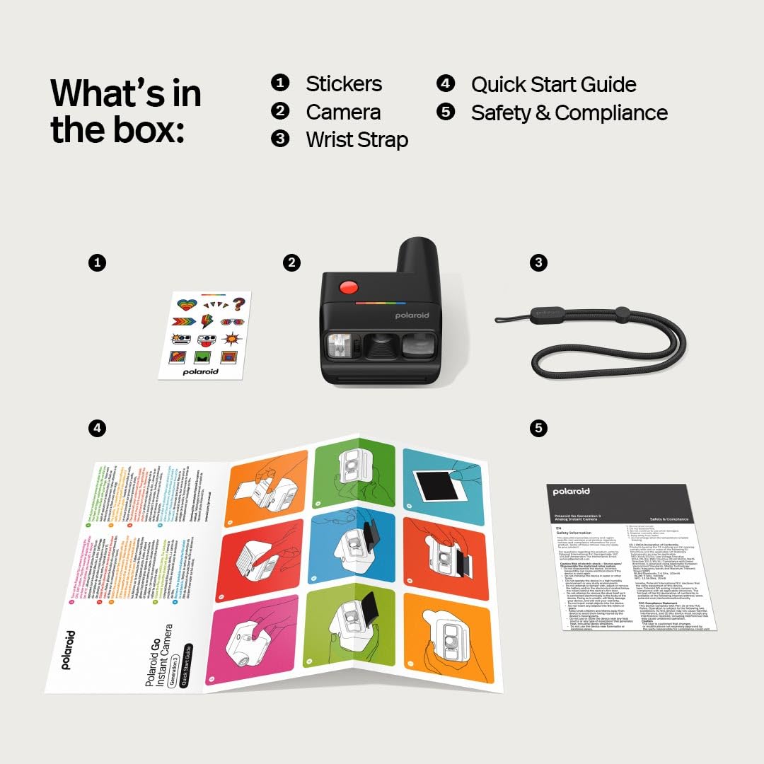 Polaroid Go Generation 3 - Mini cámara de película instantánea - Negro (9192) - Solo compatible con Go Film