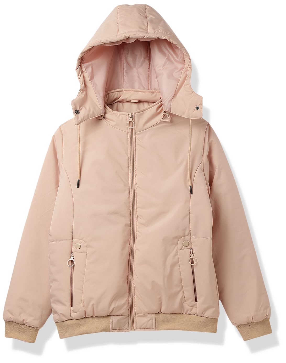 Qube By Fort CollinsWomen's Polyester Regular Lightweight Jacket with Detachable Hood Stylish, Comfortable & Perfect for Everyday Wear