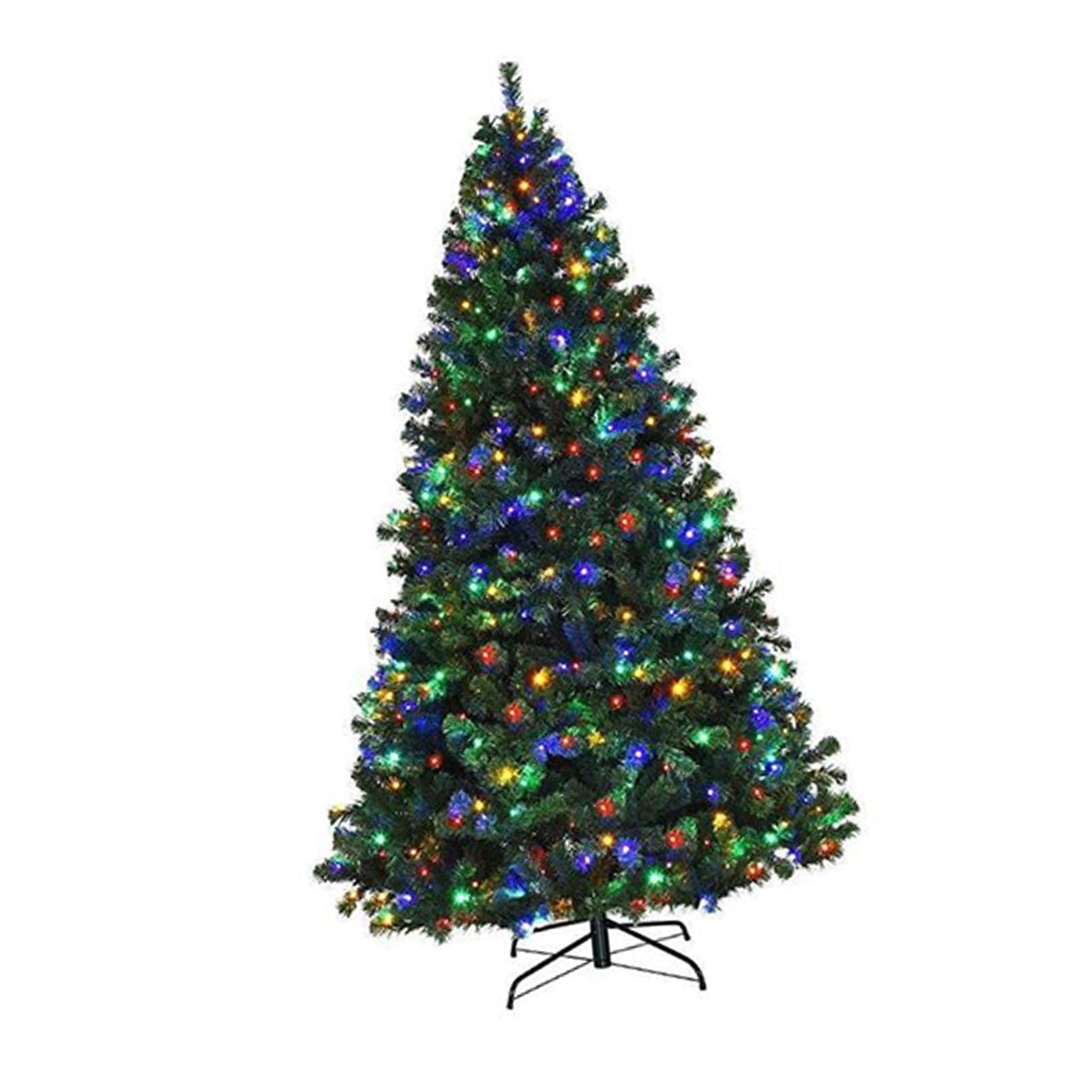 Arbre de Noël pré-éclairé gain de place sapin mince PVC lumières colorées sans corvée