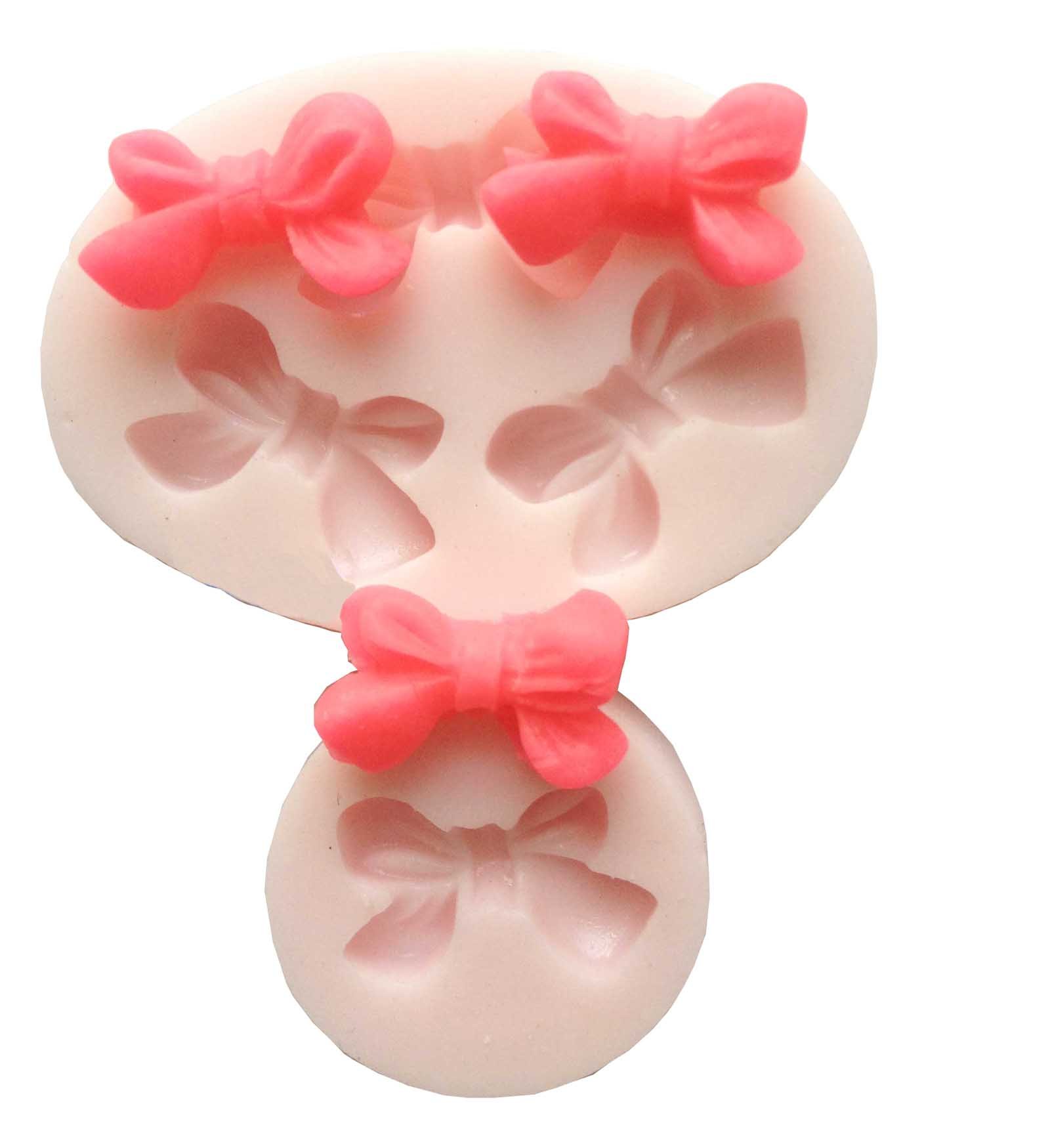 Pleated Bows Silicone Molds for Fonadnt Cake Decoration, Cupcake Topper, Gumpaste, Icing, Candy, Resin, Polymer Clays, Wax, Soap 2-count