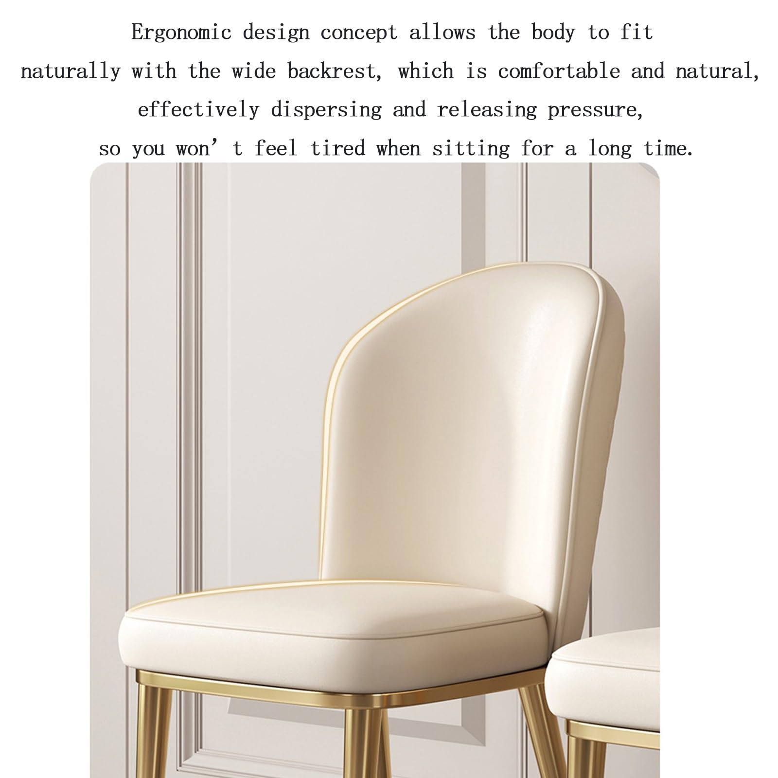Sillas Cocina，Silla Nordica，Taburete Moderno y Sencillo con Respaldo for el hogar, interpretación práctica del Estilo de Vida del Lujo y el Encanto Modernos y Ligeros.(White)