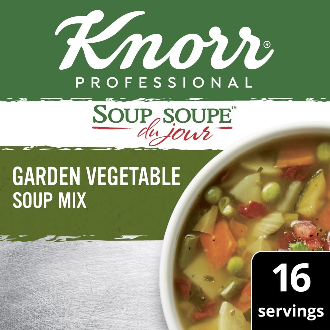 Knorr Professional Soup du Jour Garden Vegetable Soup Mix Vegetarian, Gluten Free, 0g Trans Fat per Serving, Just Add Water, 1 Count (Pack of 4)