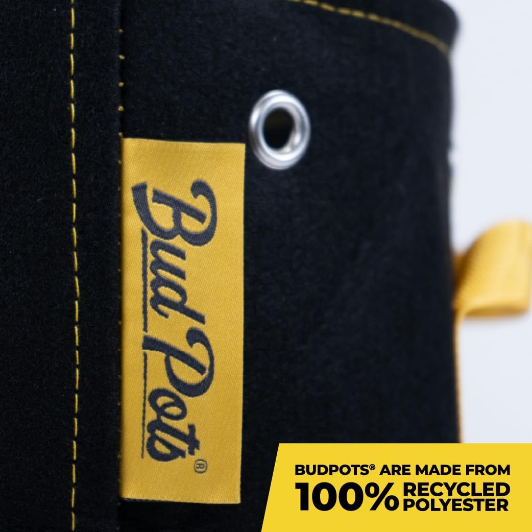 BudPots for Optimal Plant Growth | 7 Gallon Fabric Pots (26.5L) | 4-Pack | Metal Reinforced Rim - Sturdy & Never Collapses | Promotes Dense & Healthy Roots | Low Stress Training | Reusable - Image 4