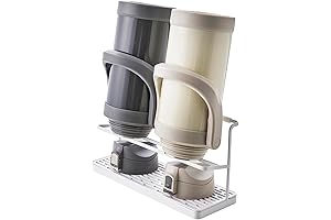 Yamazaki Home Tower Countertop Two Tier Bottle Drying Rack for Glass, Metal...