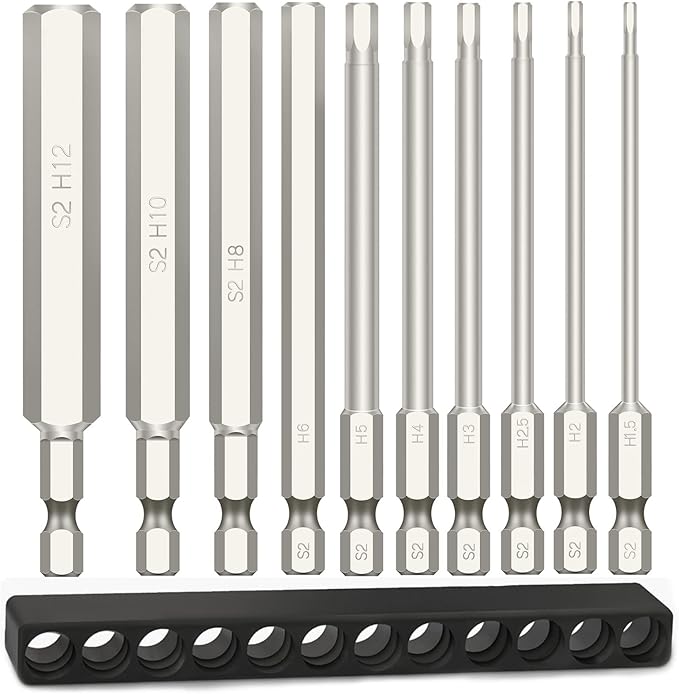 10 Stück Magnetische Bitverlängerungen 50-300mm - 1/4 Zoll Für Schraubendreher Und Bohrer