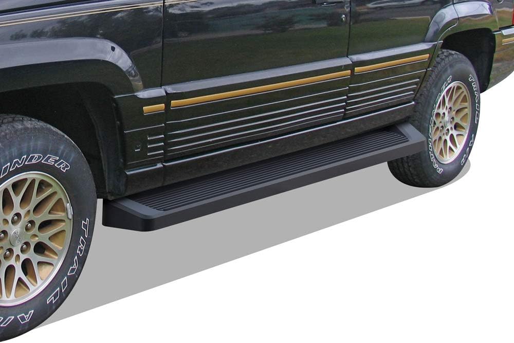 APS Premium Running Boards 6in Black Compatible with Jeep Grand Cherokee Laredo 94-98