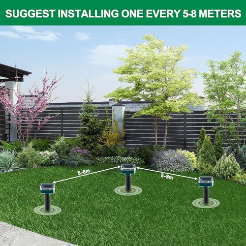 Solar Maulwurf Vertreiber: 2 Stück Solar Maulwurfschreck,IP65 wasserdichter Maulwurf Vertreiber Ultraschall Maulwurfabwehr für Außenbereich zur Abwehr von Maulwürfen,Erdhörnchen in Rasenflächen Gärten