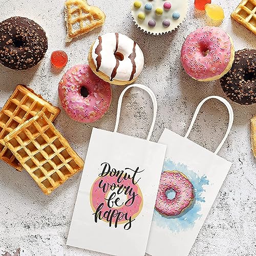 Image of Aakriti Craft Paper Bags, SMALL Gift Bags with Handles, Small Craft Shopping Bags for Boutique, Small Business, Retail Store, Gifts & Merchandise 8 inchx3 inchx10 inch WHITE (10PCS WHAT)