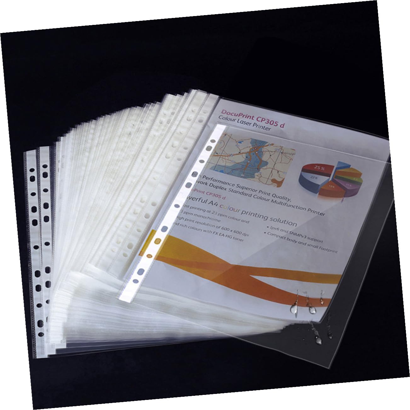Proteggi Fogli A4 11 Fori Pvc Trasparente, 100 Pezzi | Raccoglitori ad Anelli, Finitura Liscia e Leggera, Adatti a Università e Ufficio