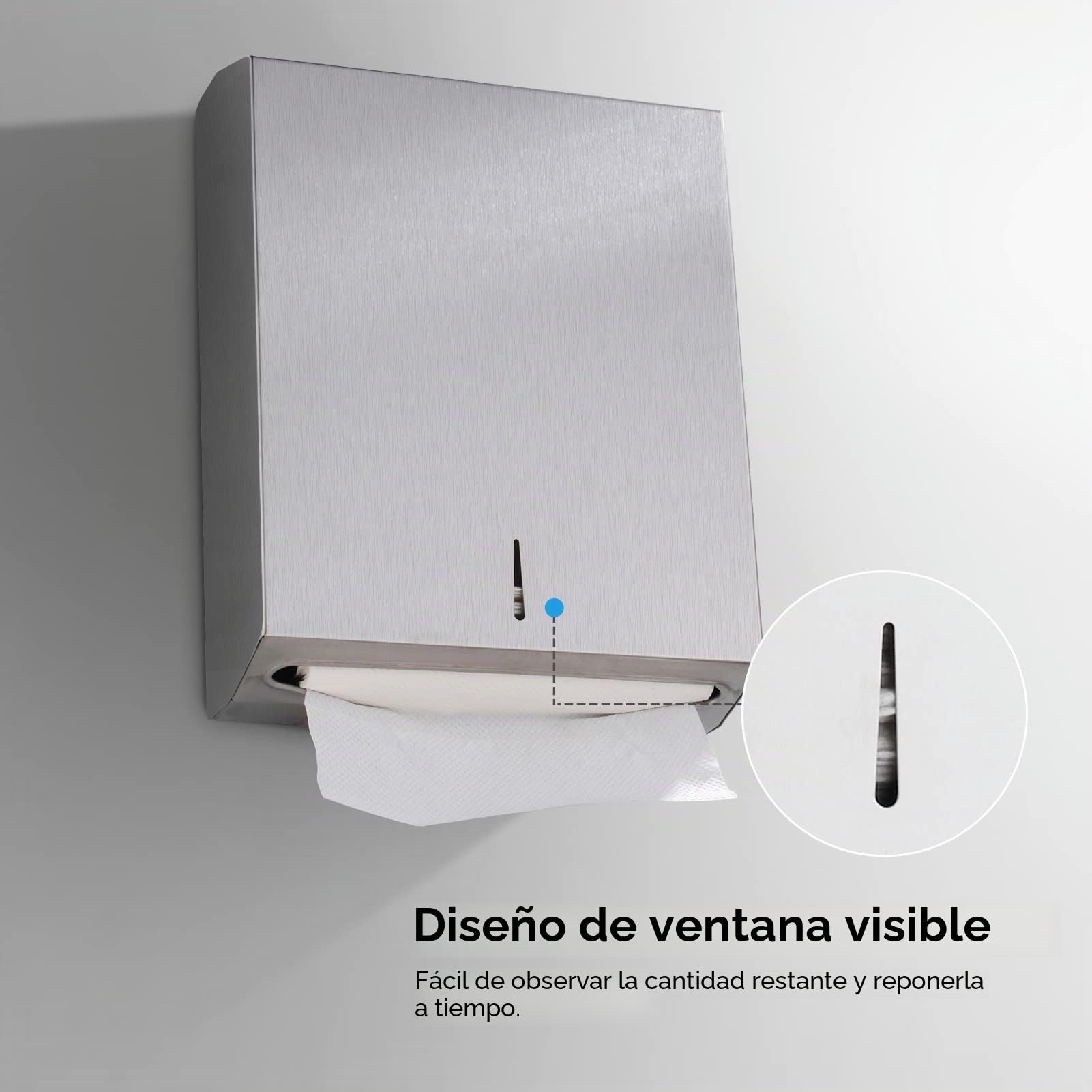 modunful Dispensador de Toallas de Papel para Montaje en Pared, de Toallas de Papel de Triple Pliegue,Soporte de pañuelos de Acero Inoxidable de Gran Capacidad,Adecuado para baños y Lugares