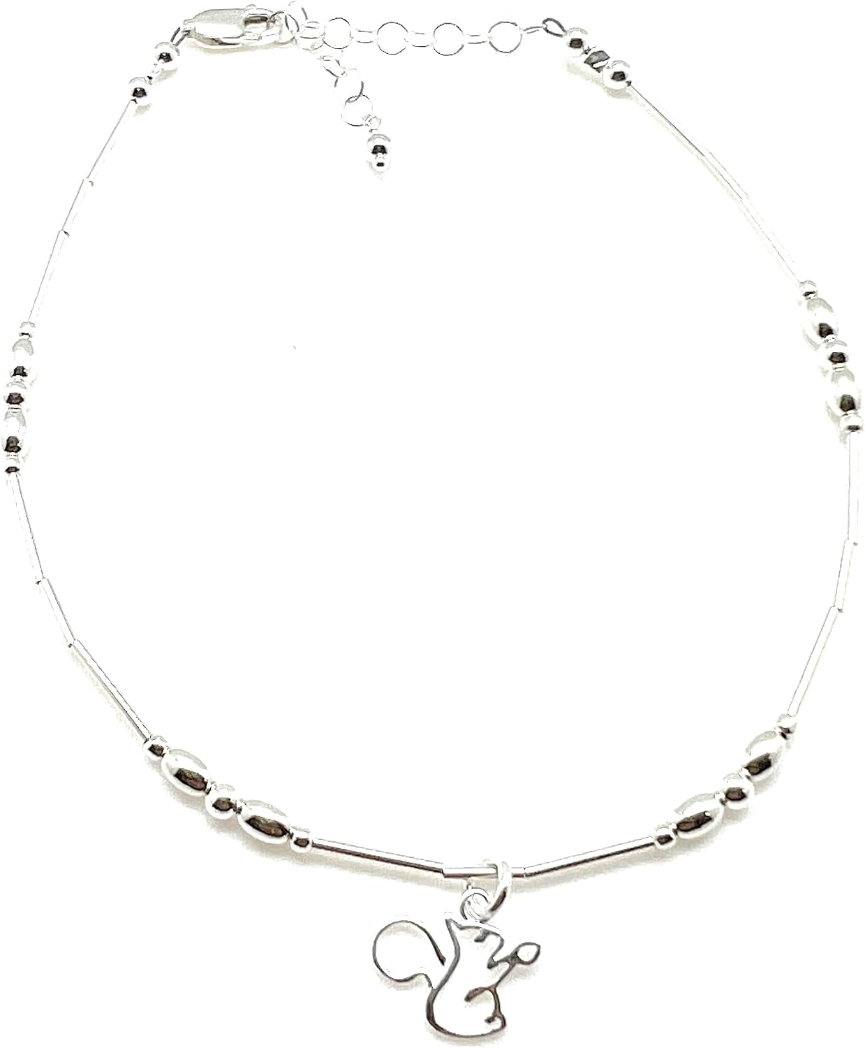 Anklet Tiny Squirrel Sterling Silver Beach Gift