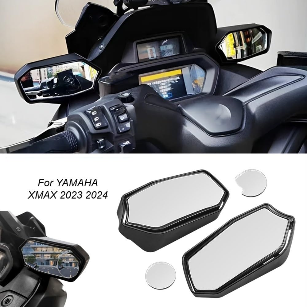 Moto Lusterko końcówkowe kierownicy Motocyklowa k Pasuje Do Yamaha XMAX 250 300 2023 2024 Motocykl Lusterko Do Przodu Zestaw Lusterek Wstecznych Wypukły Kąt Regulowane Lusterka Boczne